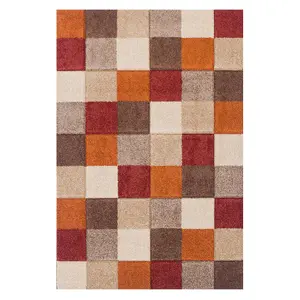 Chequered Geometric Modern Rug for Living Room, Bedroom and Dining Room-160cm X 230cm