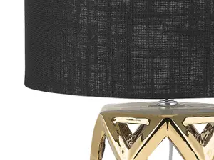 Ceramic Table Lamp Gold with Black SELJA