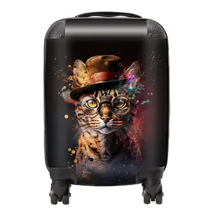 Bengal Cat And Hat Splashart Suitcase - Mini Cabin