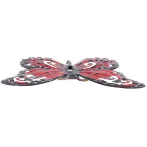 Set of 4 Red Small Metal Butterflies Garden/Home Wall Art Ornament