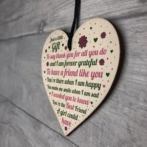 Red Ocean Best Friend Plaque Wooden Heart Best Friend Gifts Best Friend Gifts For Women Keepsake Plaque