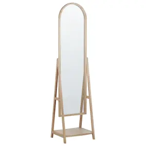 Standing Mirror with Shelf CHAMBERY Wood Light Wood