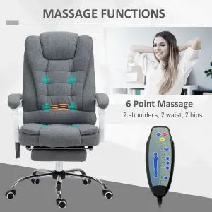 Vinsetto Ergonomic Heated 6 Points Vibration Massage Office Chair Grey