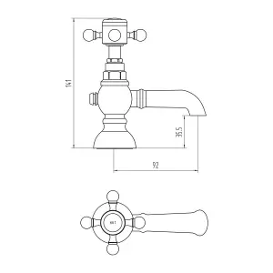 Nes Home Churchill Edwardian Traditional Hot & Cold Twin Basin Taps Chrome