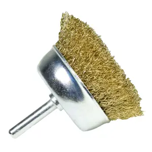 6 Pack 75mm Wire Cup Brush for Drills Steel Brass Coated Rust Paint Remover