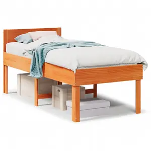 Berkfield Bed Frame without Mattress Wax Brown 80x200 cm Solid Wood Pine