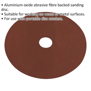 25 Pack of 115mm Aluminium Oxide Sanding Discs - 80 Grit for Wood and Metal