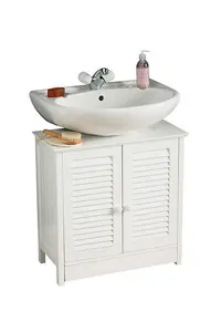 Under Sink Bathroom Cabinet - Wood - L30 x W60 x H60 cm - White