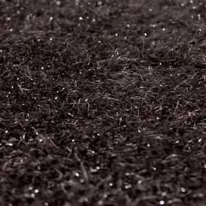 Charcoal Plain Shaggy Modern Sparkle Rug for Bedroom Living & Dining Room - 160cm X 225cm (5ft. 2in. X 7ft. 4in.)