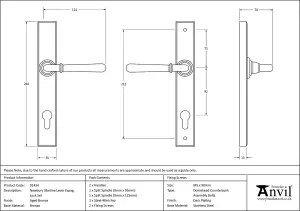 From The Anvil Aged Bronze Newbury Slimline Lever Espag. Lock Set