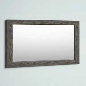 Masham Wood Flat Wall Mirror Grey / 74cm H x 127.5cm W