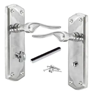 Door Handles Stellar Scroll Lever Internal Bath Lock - Chrome 170mm x 50mm