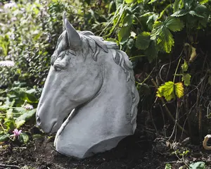 Stallion Horse Head Concrete Garden Ornament