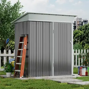 5 x 3 ft Pent Metal Shed Garden Storage Shed with Lockable Door ,Grey