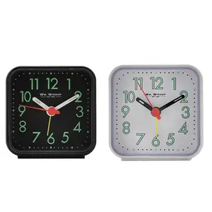 Analogue Quartz Movement / Crystal Alarm Tabletop Clock in Black/Green/Red/White