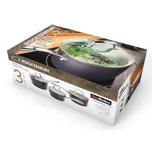 Stellar Rocktanium 3 Piece Saucepan Set