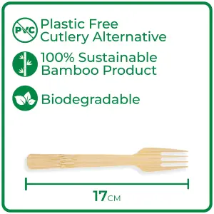 Disposable Bamboo Forks 17cm Length : Pack of 1000