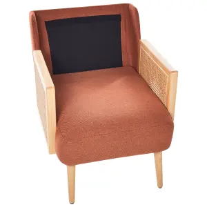 Beliani Traditional Armchair ORUM Fabric Orange