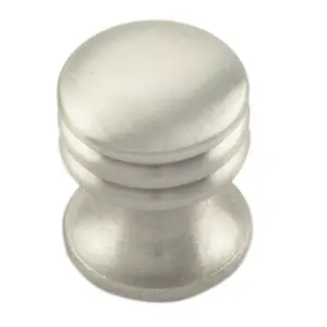 One Piece Textured Cupboard Door Knob 15.5mm Diameter Satin Nickel