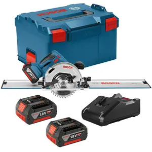 Bosch 18v GKS 18V-57 G 165mm Cordless Circular Saw 2 x 5.0ah + 800mm Guide Rail