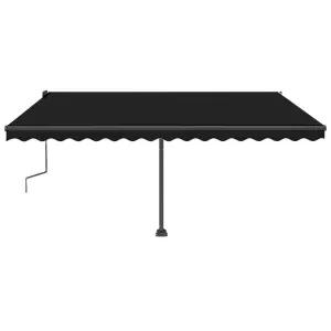 Berkfield Freestanding Manual Retractable Awning 450x350 cm Anthracite