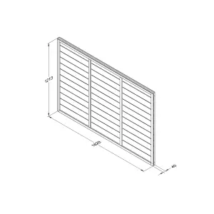 Forest Garden Traditional Overlap Dip treated 4ft Wooden Fence panel (W)1.83m (H)1.21m