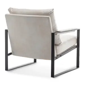 Faux Leather Suede Cream Graziana Accent Chair