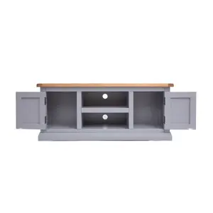 Rocca Grey 2 Door TV Cabinet Chrome Knob