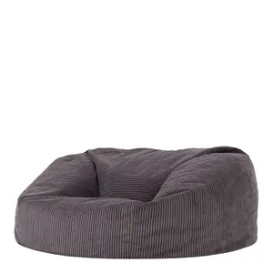 icon Soul Giant Corduroy Bean Bag Charcoal Grey 2-Seater Bean Bag Chair