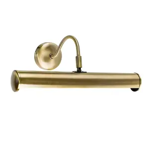 ValueLights Gemini Traditional Adjustable Twin Picture Wall Light In Antique Brass Effect Finish