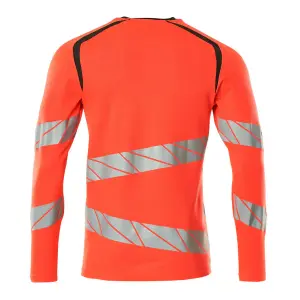 Mascot Accelerate Safe Modern Fit Long-Sleeved T-shirt (Hi-Vis Red/Dark Anthracite)  (XX Large)