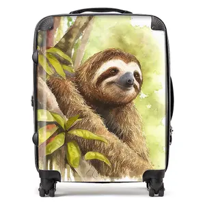 Sloth Watercolour Suitcase - Large