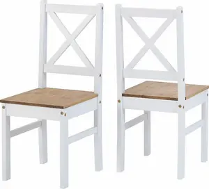 Salvador Tile Top Dining Set with 4 Chairs White and Distressed Waxed Pine