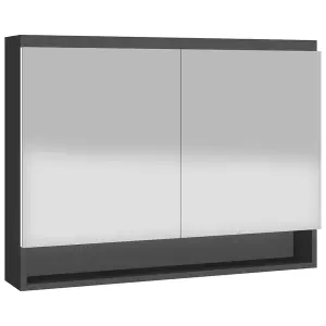 Berkfield Bathroom Mirror Cabinet 80x15x60 cm MDF Anthracite