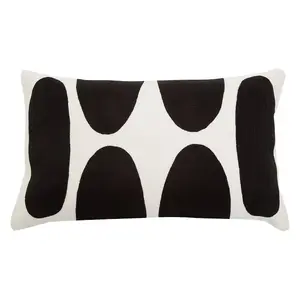 Interiors by Premier Monochrome Geometric Rectangular Cushion, Colourful Patterned Cushion for Living Room, Large Cushion Sofa