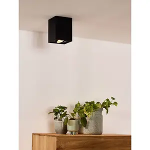 Lucide Tube Modern Surface Mounted Ceiling Spotlight - 1xGU10 - Black