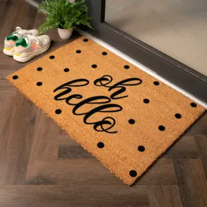 Oh Hello Country Size Coir Doormat