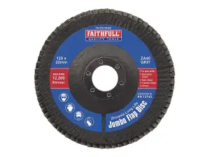 Faithfull  Zirconia Abrasive Jumbo Flap Disc ZA40 125mm FAIFD12540Z