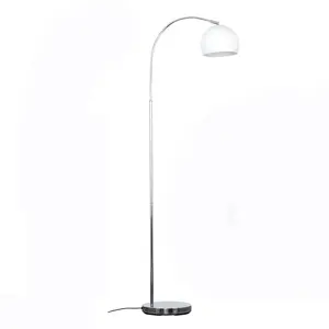 Derosier 152cm Arched Floor Lamp Chrome / White