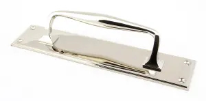 From The Anvil Polished Nickel 300mm Art Deco Pull Handle on Backplate