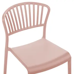 Set of 4 Garden Chairs GELA Pastel Pink