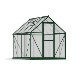 Mythos 6 Ft W x 4 Ft D Greenhouse Green / 208cm H x 185cm W x 126cm D