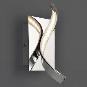 Spiral Chrome effect LED Wall light