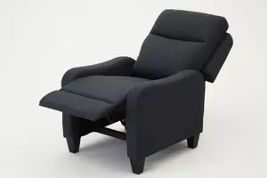 Lennox High Back Recliner Armchair Dark Grey Fabric Chair