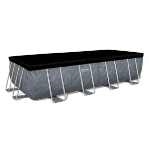 Bestway 18ft x 9ft x 48in Power Steel Rectangle Pool Set