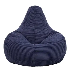 icon Dalton Corduroy Recliner Bean Bag Chair & Footstool Navy