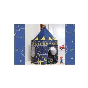 Blue Super Fun Childrens Castle Indoor Outdoor Tent