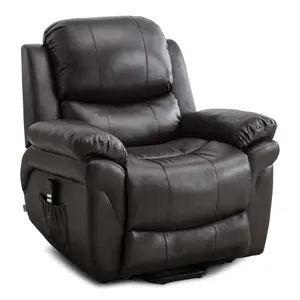 Madison Dual Motor Electric Riser Rise Recliner Bonded Leather Armchair Electric Lift Chair (Brown)