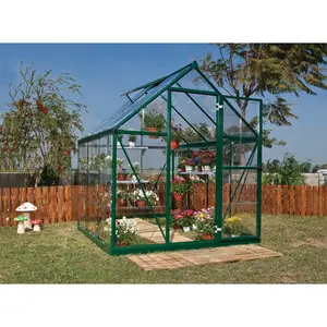 Harmony Greenhouse 6 x 4 Green / 208cm H x 185cm W x 426cm D