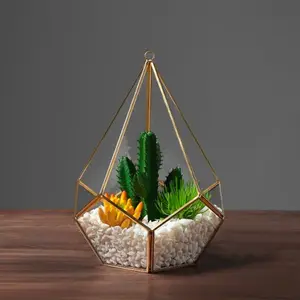 Geometric Planter Pot Grass Flowerpot Garden Home Decor Diamond Indoor / Out UK